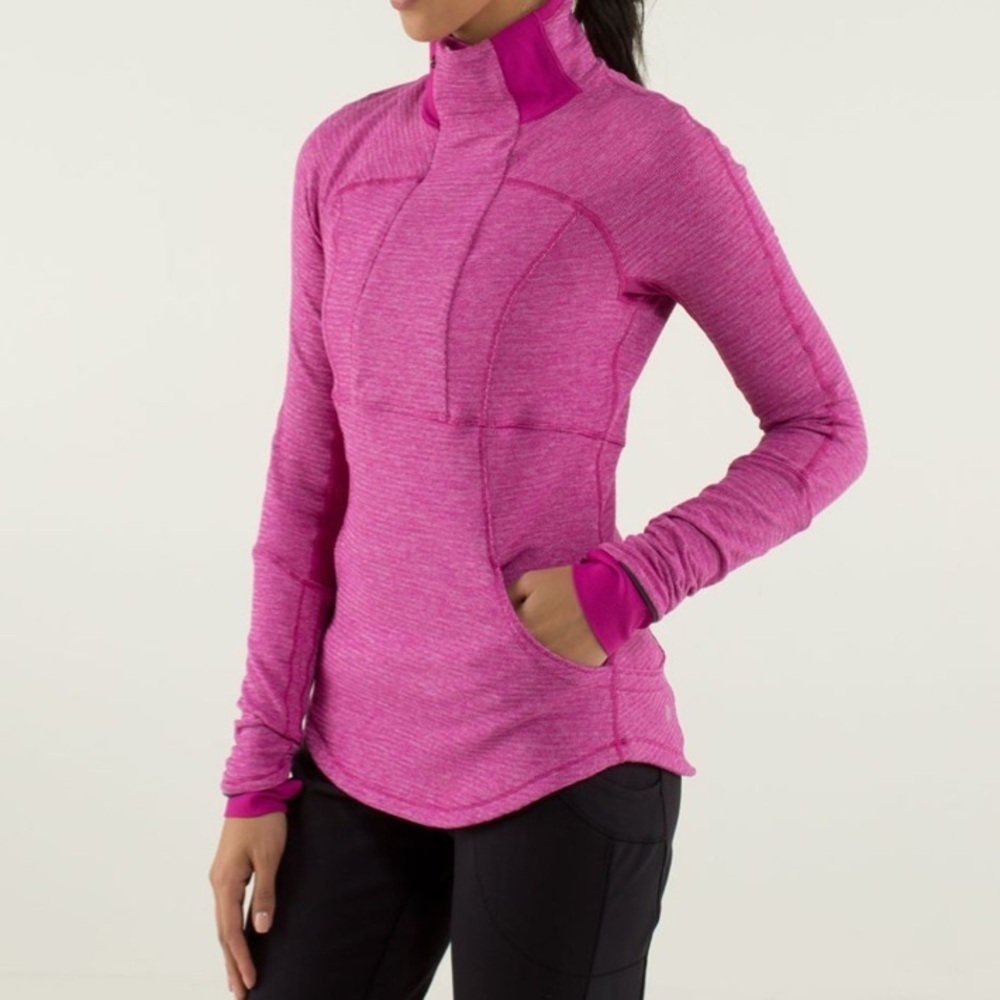 LULULEMON Base Runner 1/2 Zip Raspberry Pink Size 10